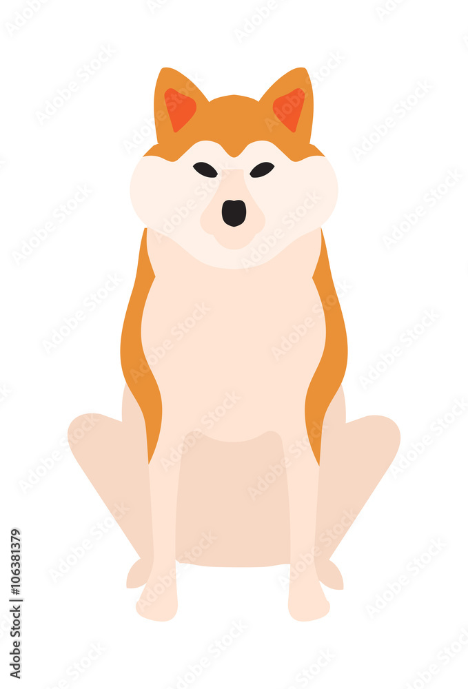 Fototapeta premium Shepherd retriever dog domestic animal vector illustration. 
