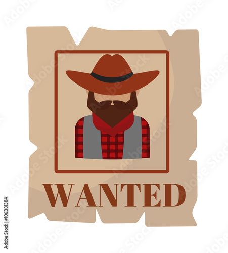 Most wanted man in hat poster concept grunge vector illustration. 