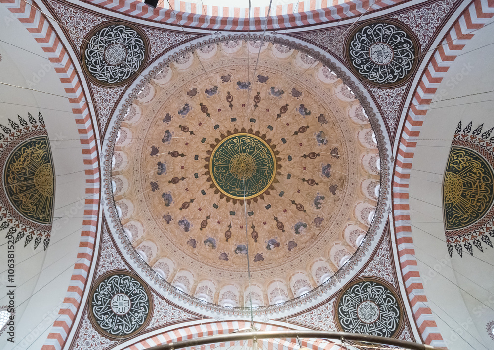 Suleymaniye Mosque interior view, Istanbul