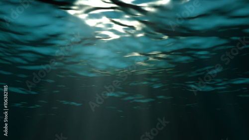 Blue ocean surface seen from underwater