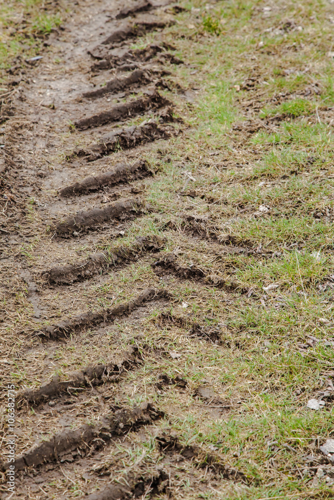 Wheel tracks on dirt Wheel tracks on dirt
