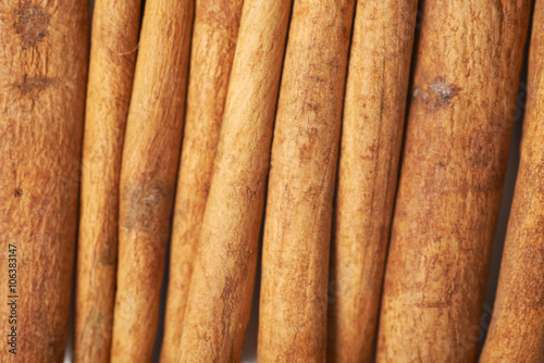 Surface covered with cinnamon sticks