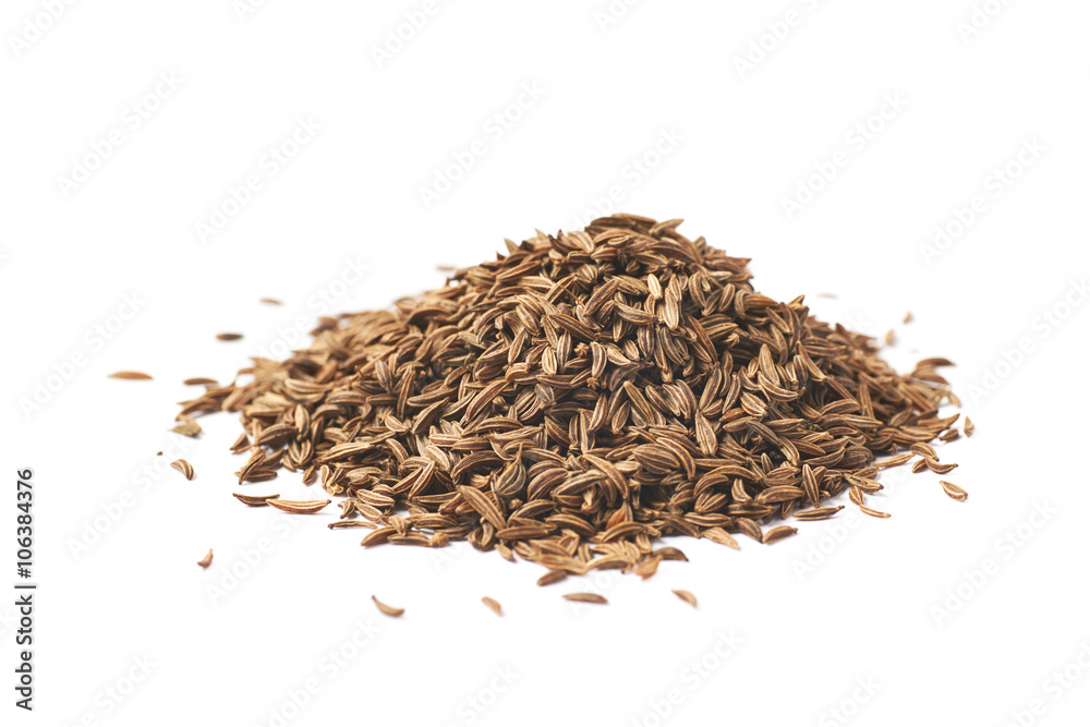 Pile of cumin seeds isolated Pile of cumin seeds isolated