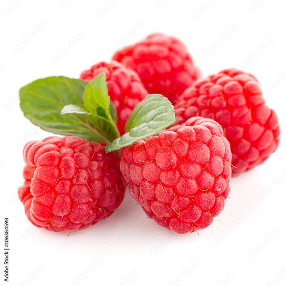 Raspberry fruit isolated
