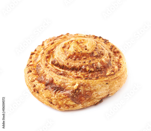 Cheese pastry roll bun isolated