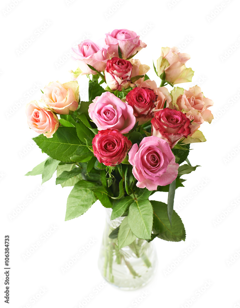Bouquet of rose flowers isolated