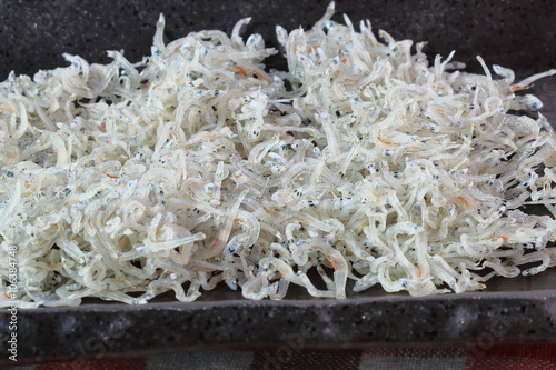japanese small fish / side dish of cokked rice