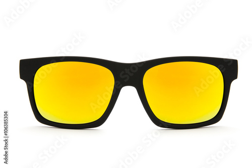 black sunglasses on white background