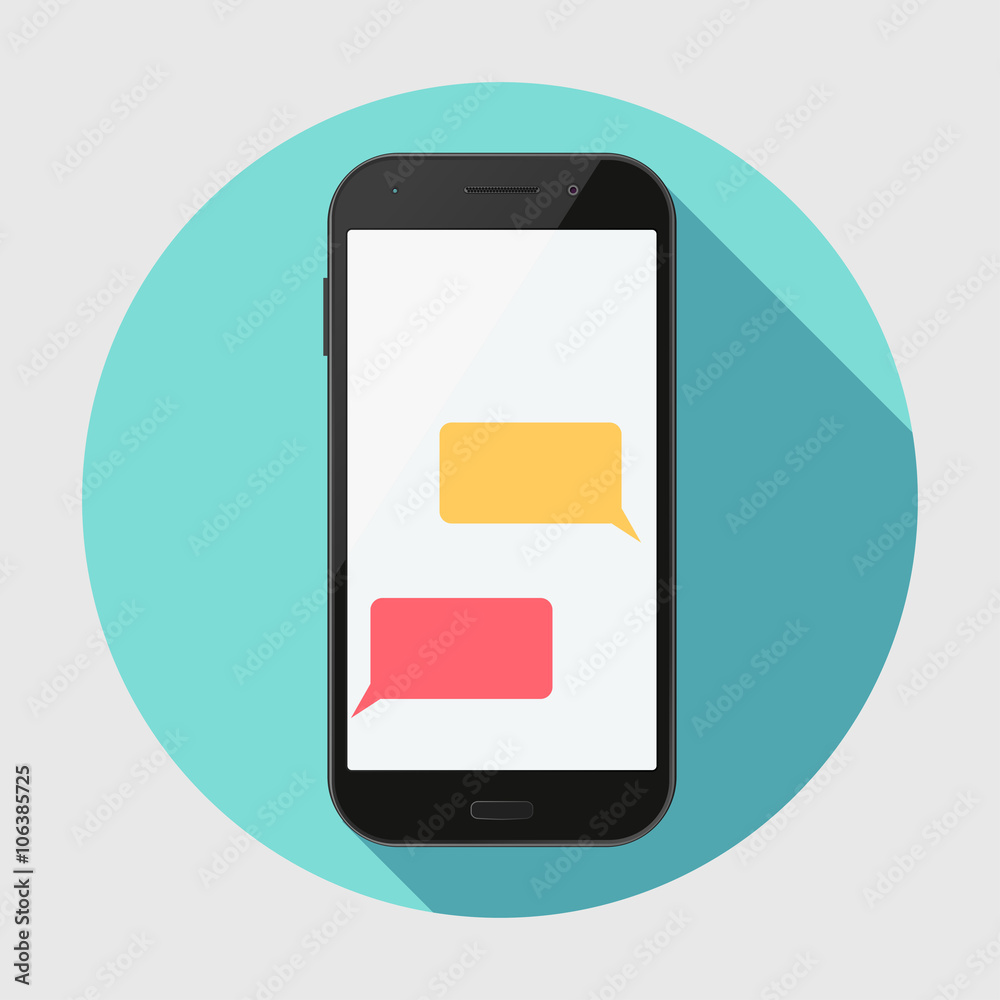 Smart phone with pop up message Smart phone with pop up message