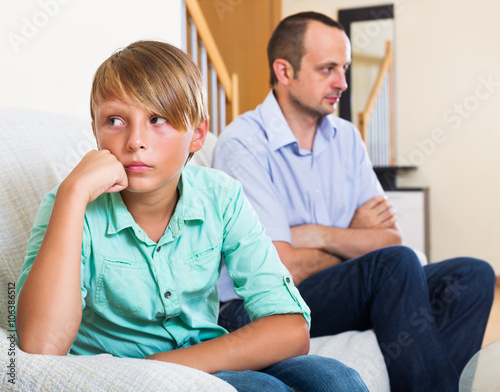 Father and teenage son argue