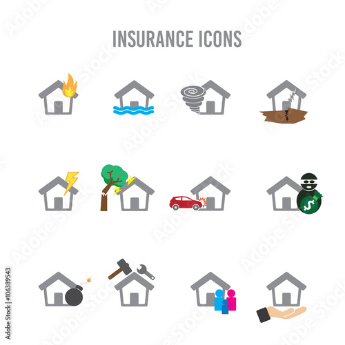 Insurance Home Icons © Inactive