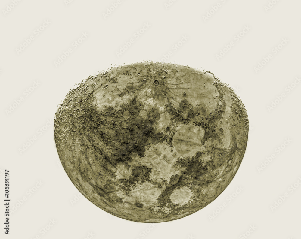 High resolution inverted Moon image through a telescope