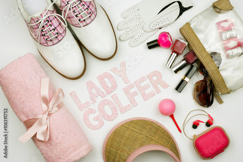 Flat Lay Golf Grupage Lady Golfer