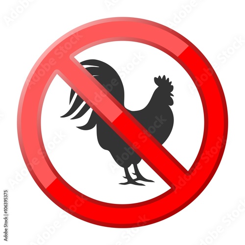 No rooster traffic sign