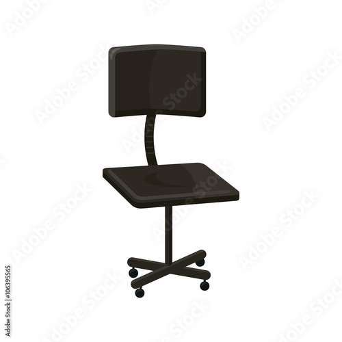 Black office chair icon, cartoon style