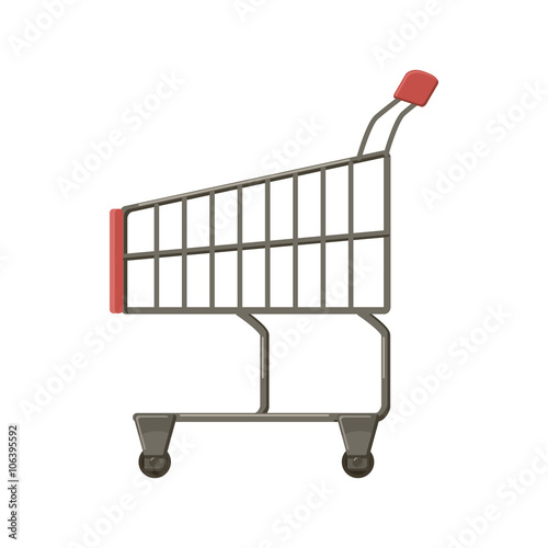 Shopping cart icon, cartoon style