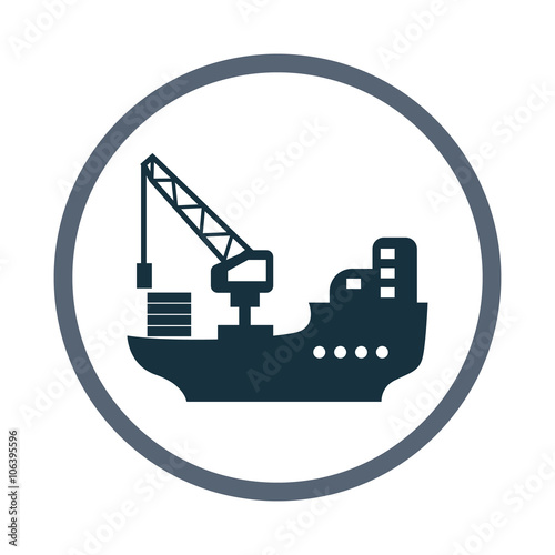 Cargo barge icon