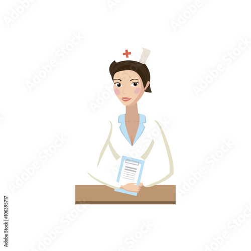Nurse icon, cartoon style 