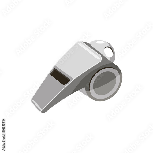 Metal whistle icon, cartoon style © ylivdesign