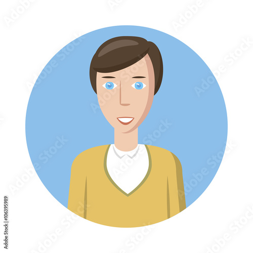 Man avatar icon, cartoon style