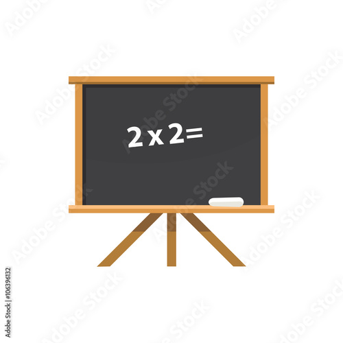 Chalk board on tripod icon, cartoon style