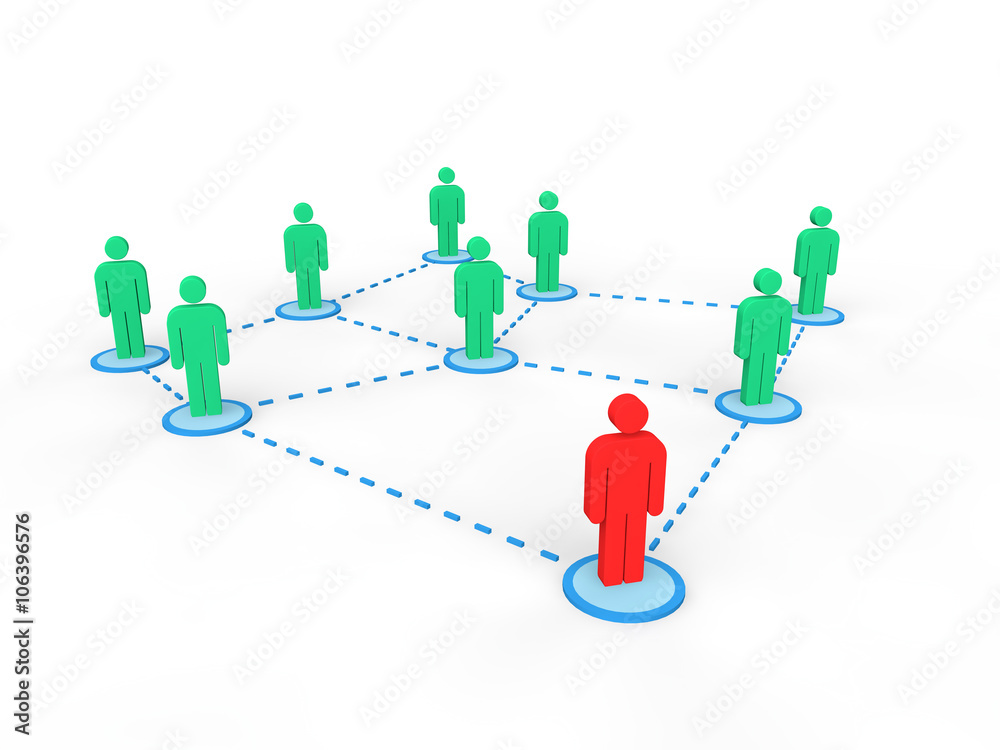 3d men connected affiliate marketing concept 3d men connected affiliate marketing concept