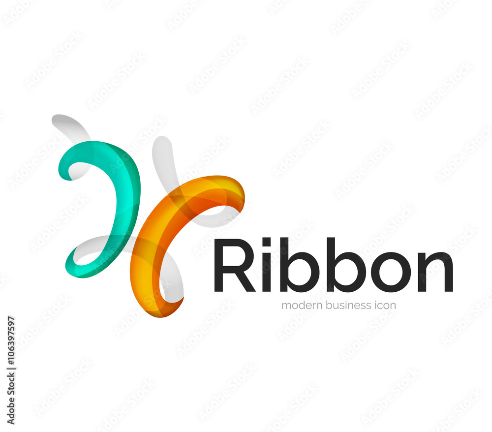 Obraz premium Modern vector ribbon logo