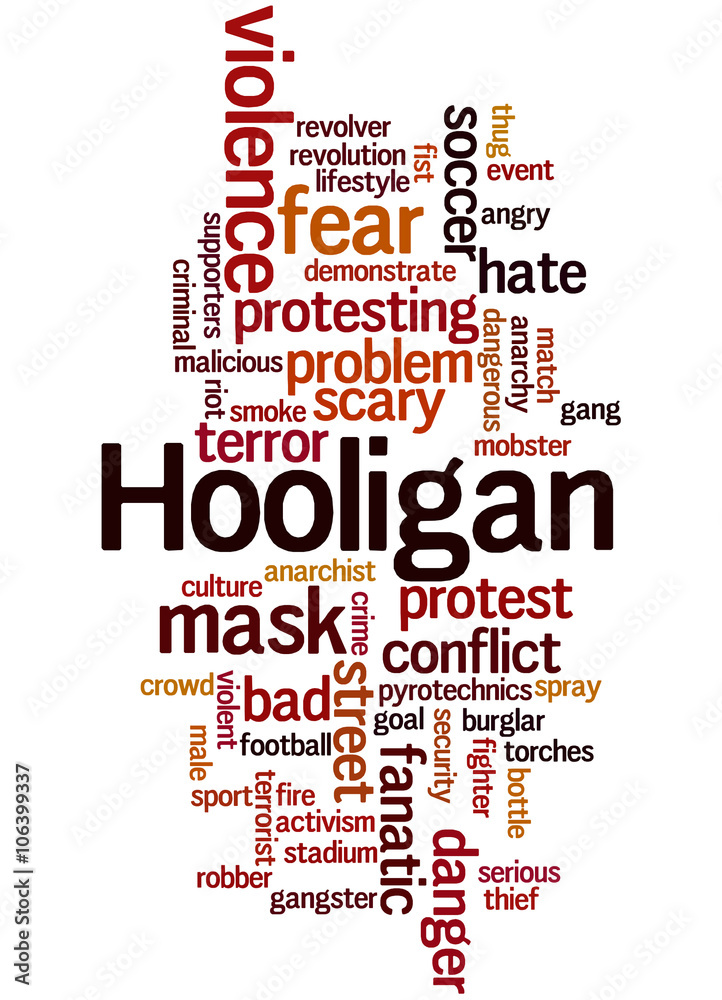 Obraz premium Hooligan word cloud, word cloud concept 3
