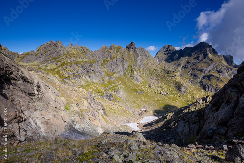 Picturesque landscape of Caucasus mountains in Georgia