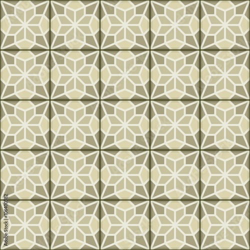 Geometric seamless  pattern  white Turkish, Moroccan, Portuguese  tiles, Azulejo, Arabic ornament. Islamic art.  The sepia colors