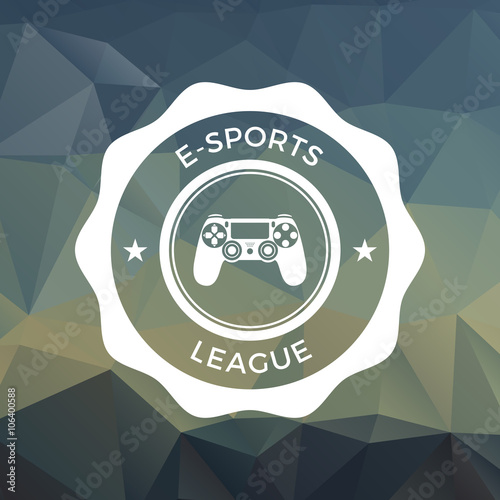 gaming badge on trendy triangle background