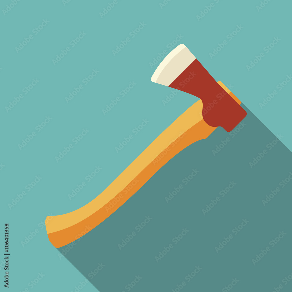 axe icon with long shadow. flat style vector illustration axe icon with long shadow. flat style vector illustration