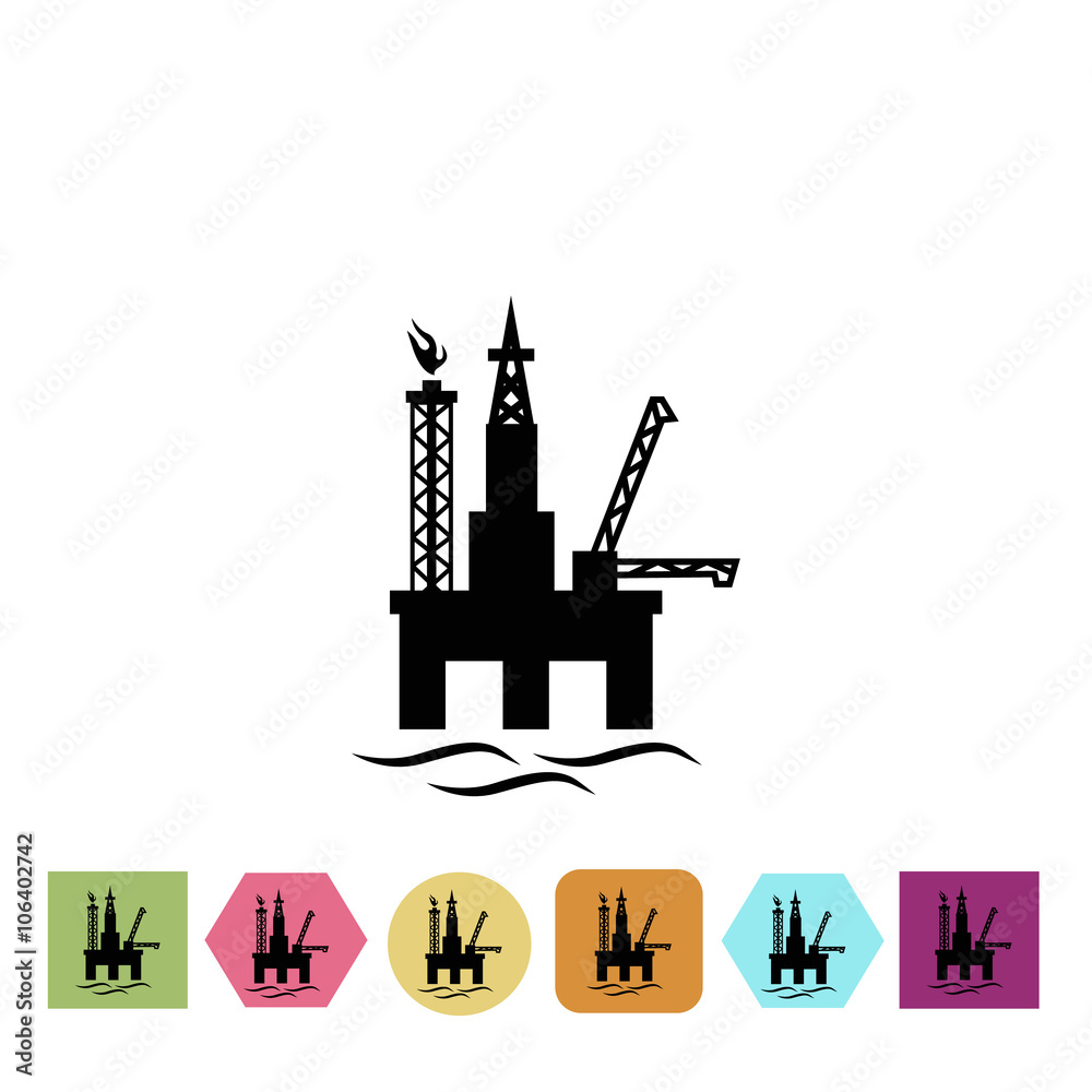 Oil mining station icon