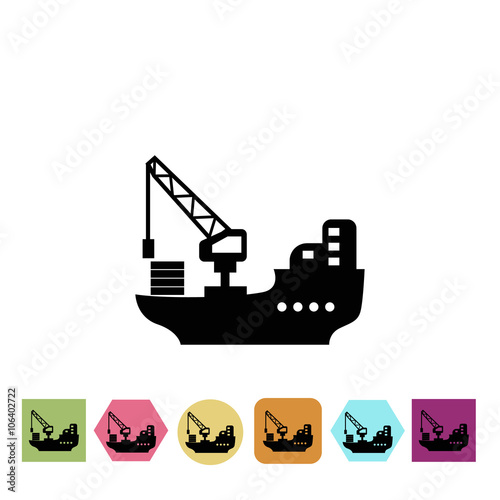 Cargo barge icon