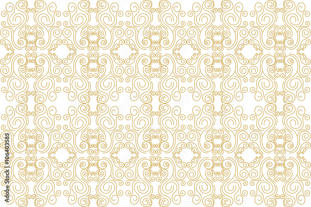 Art deco seamless pattern. White and gold color. Ornament. Vector. Art deco seamless pattern. White and gold color. Ornament. Vector.