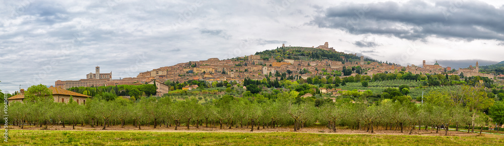 Panoramic view of Assisi, Umbria, Italy