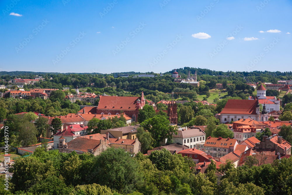 top view of the town and the red roofs