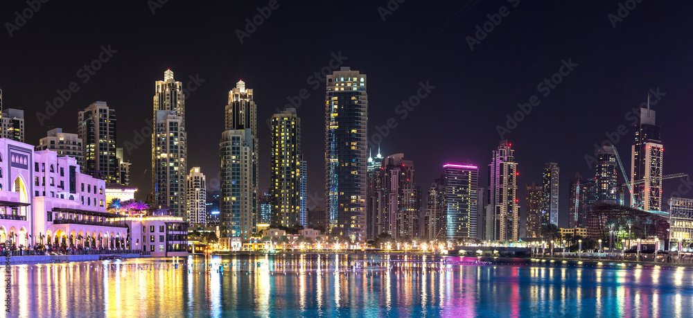 Panorama of Dubai downtown