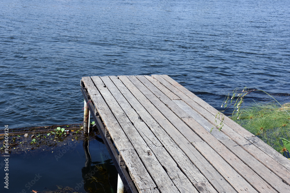 Fototapeta premium wood bridge in the lake