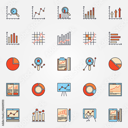 Business diagrams and charts icons