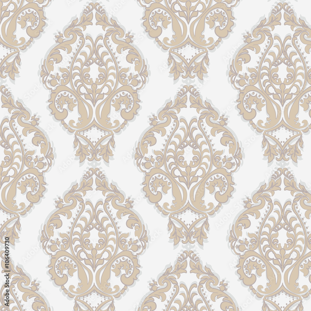 Vector Damask Pattern ornament Imperial style. Ornate floral element for fabric, textile, design, wedding invitations, greeting cards, wallpaper. Black and white color Vector Damask Pattern ornament Imperial style. Ornate floral element for fabric, textile, design, wedding invitations, greeting cards, wallpaper. Black and white color