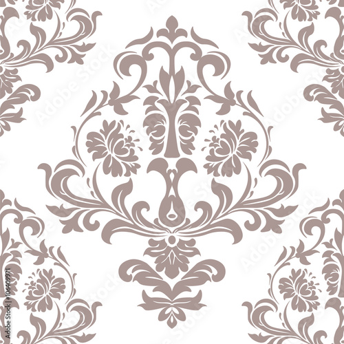 Vintage Damask Elegant Classic ornament pattern. Luxury texture for wallpapers  backgrounds and invitation cards. Beige colors. Vector