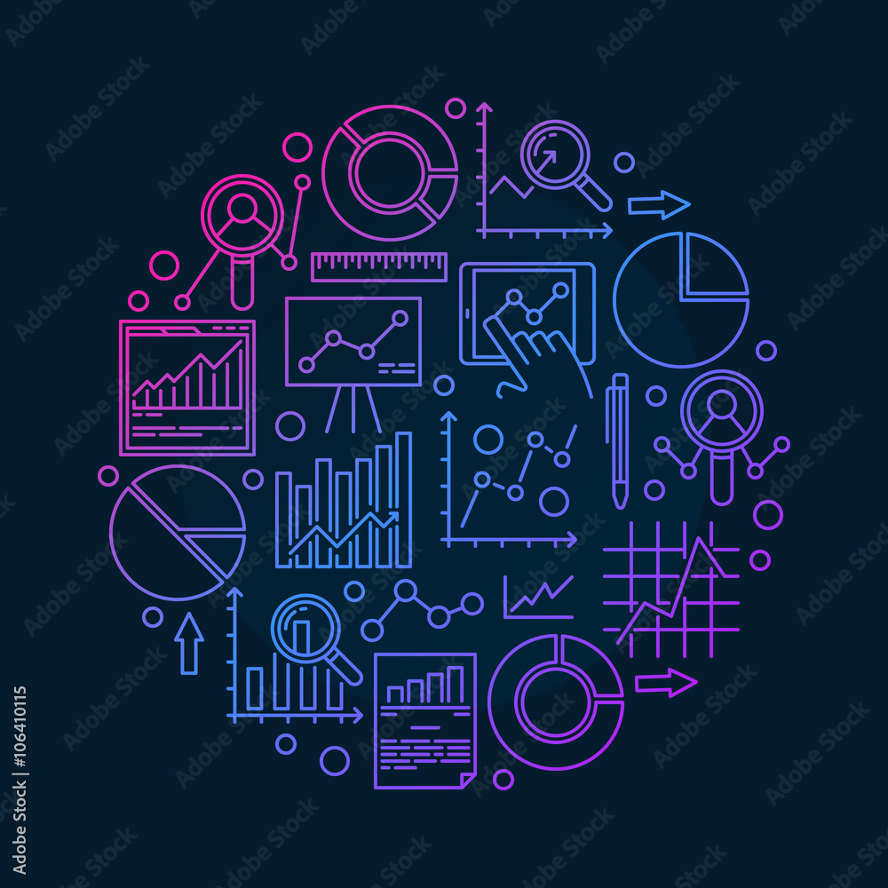 Round data analysis illustration Round data analysis illustration