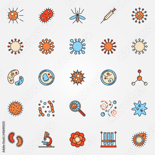 Vector virus colorful icons