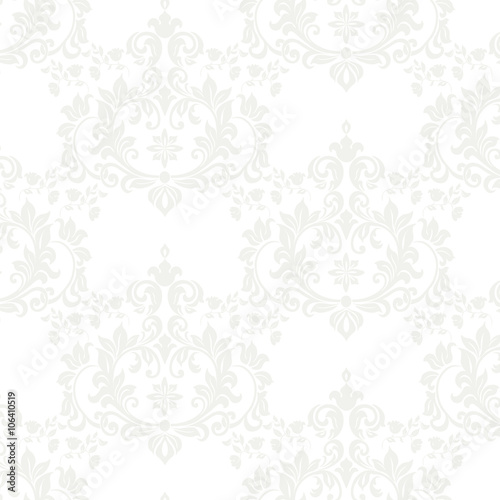 Vector floral damask pattern background. Luxury classic floral damask ornament, royal Victorian vintage texture for wallpapers, textile, fabric. Delicate floral baroque element.