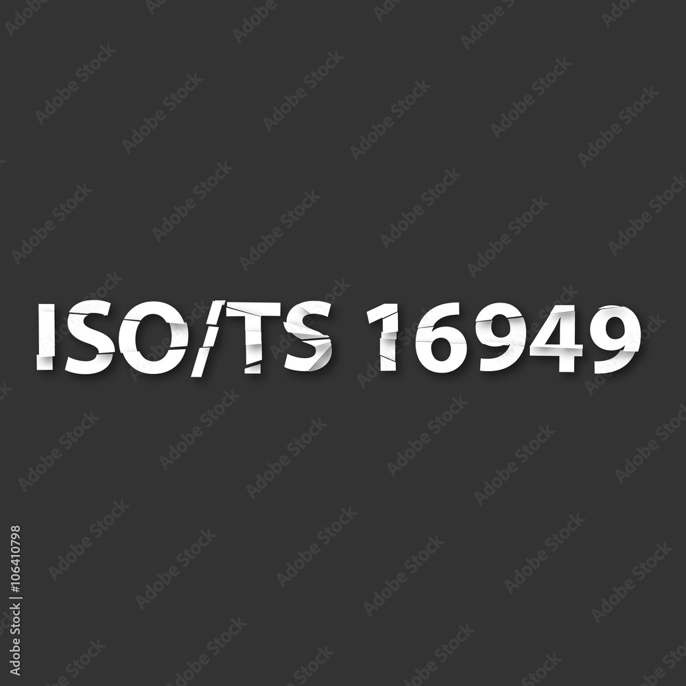 Vector illustration of TS16949 standard. TS16949 is technical specification aimed at the development of a quality management system Vector illustration of TS16949 standard. TS16949 is technical specification aimed at the development of a quality management system