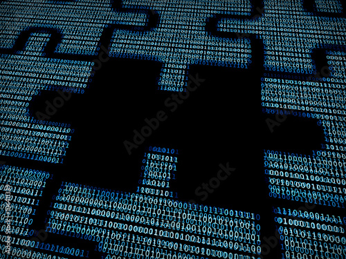 Puzzle in digital background 