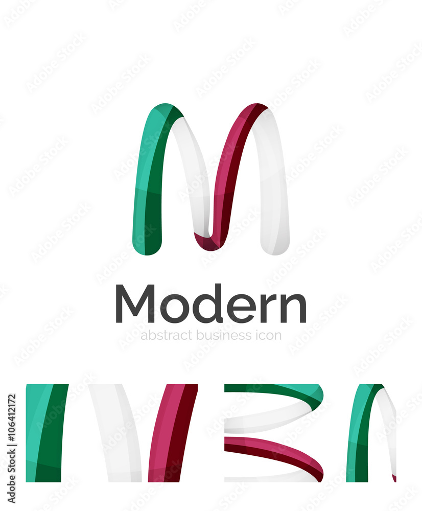 Abstract 3d swirl ribbon logo template with business card corporate identity design Abstract 3d swirl ribbon logo template with business card corporate identity design