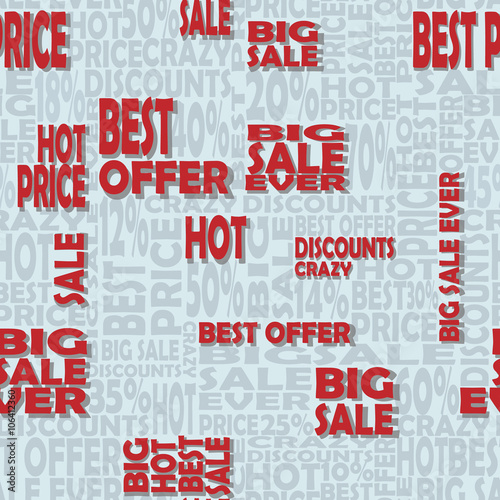 Seamless pattern with sale words