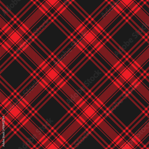 Menzies tartan black red kilt diagonal fabric texture background